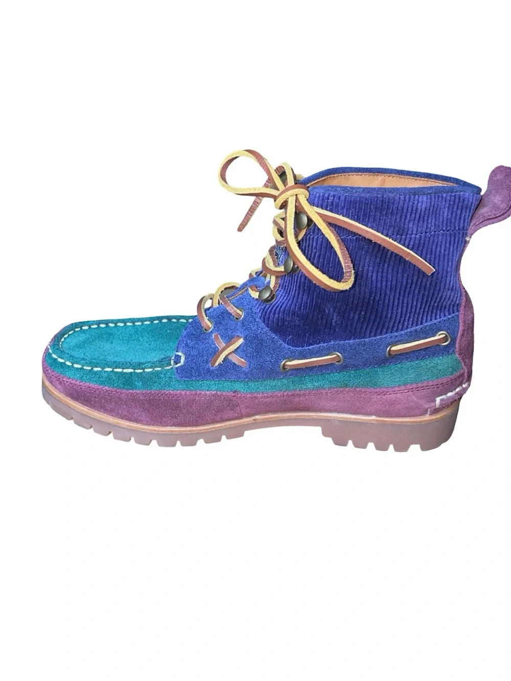 Polo Ralph Lauren Ranger Mid Suede & Corduroy Colorblock Boots heritage fashion